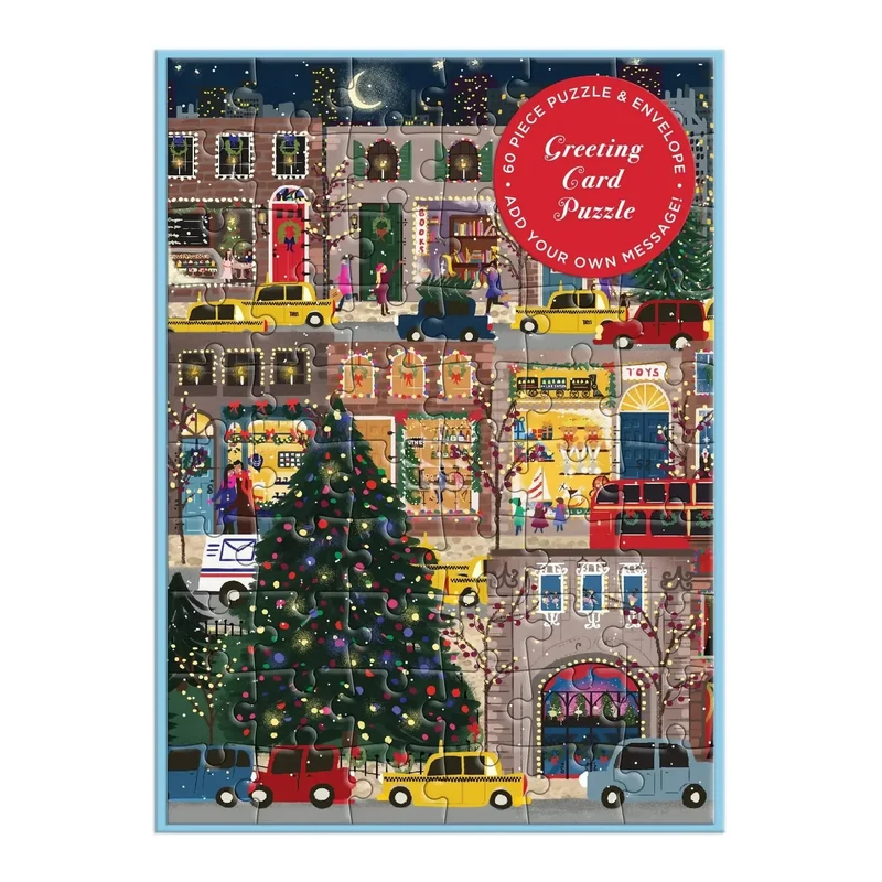 Winter Lights Christmas Greeting Card 60 Piece Jigsaw Puzzle Galison