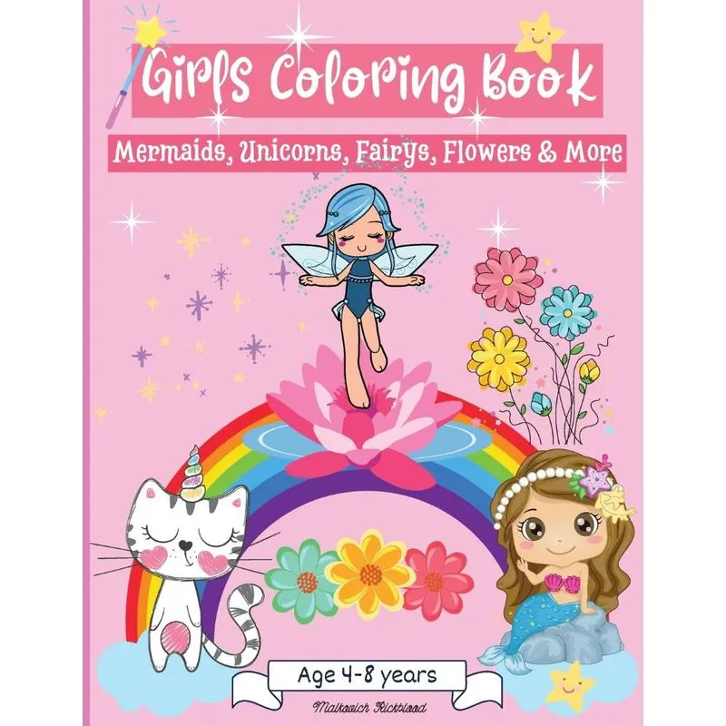 Girls Coloring Book Age 4-8 years
