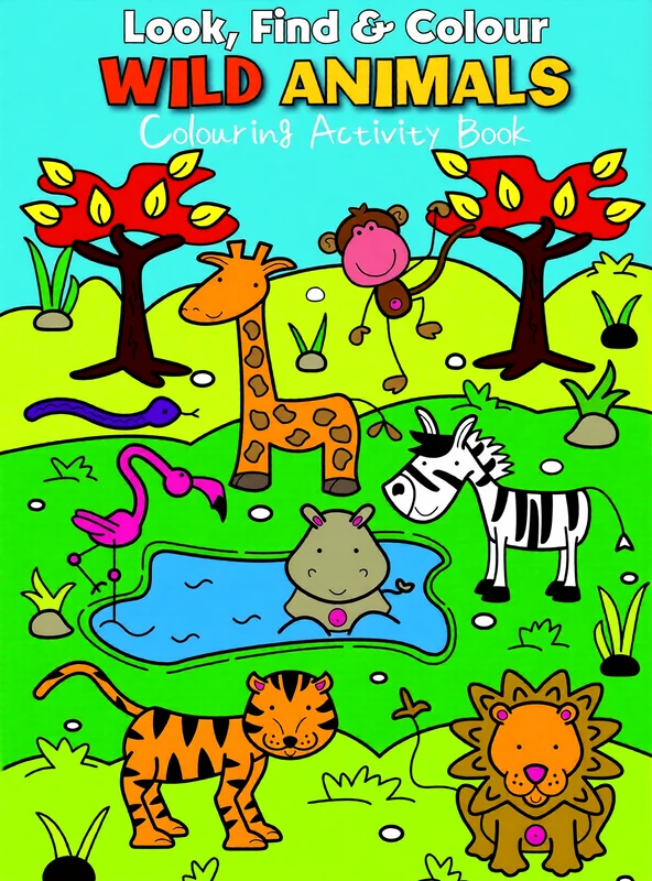 Look, Find & Colour - Wild Animals: Colouring Activity Book