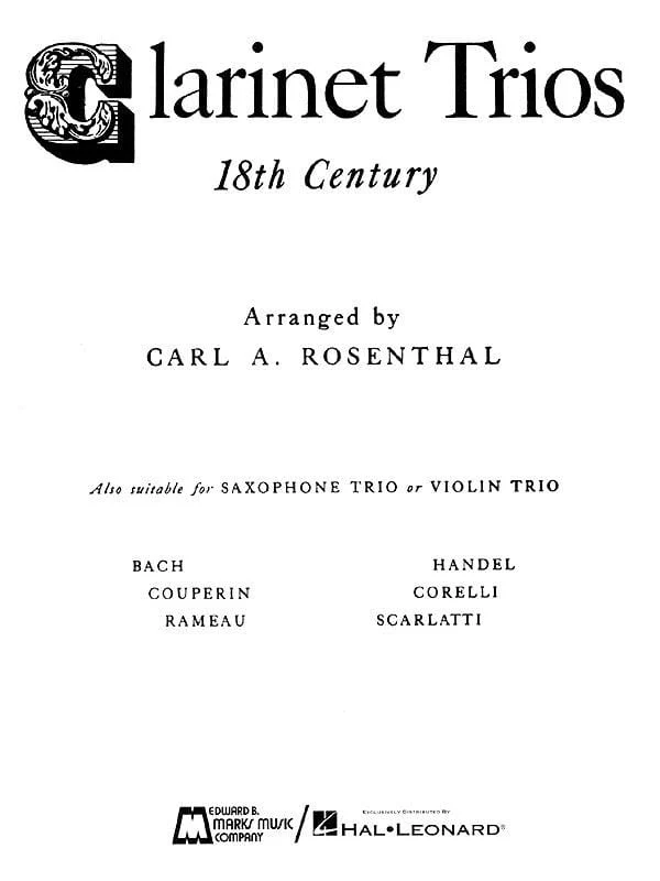 Clarinet Trios of the 18th Century Score and Parts 豎笛 三重奏