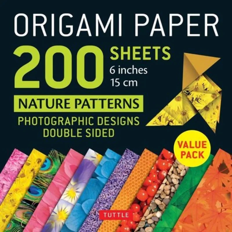 ORIGAMI PAPER 200 SHEETS NATURE PATTERNS 6 INCHES - 15 CM