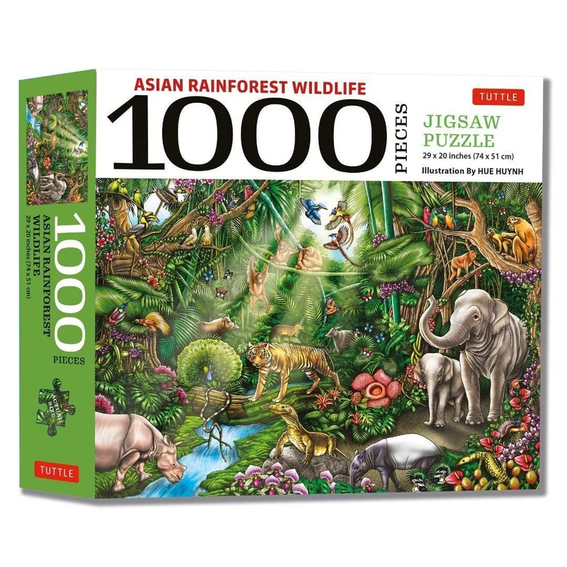 Asian Rainforest Wildlife 1000 Piece Jigsaw Puzzle Tuttle