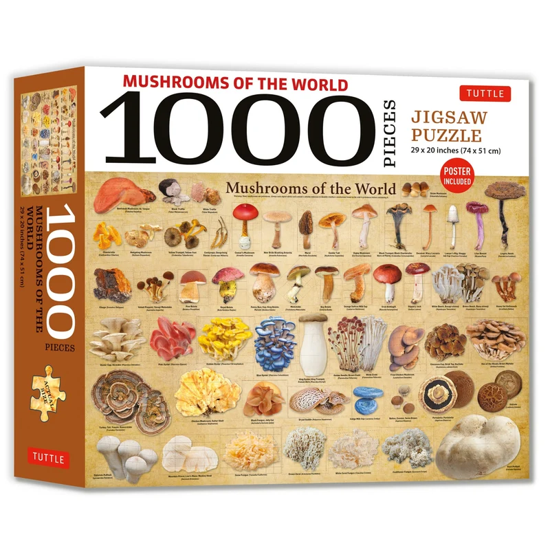 Mushrooms of the World 1000 Piece Jigsaw Puzzle Tuttle