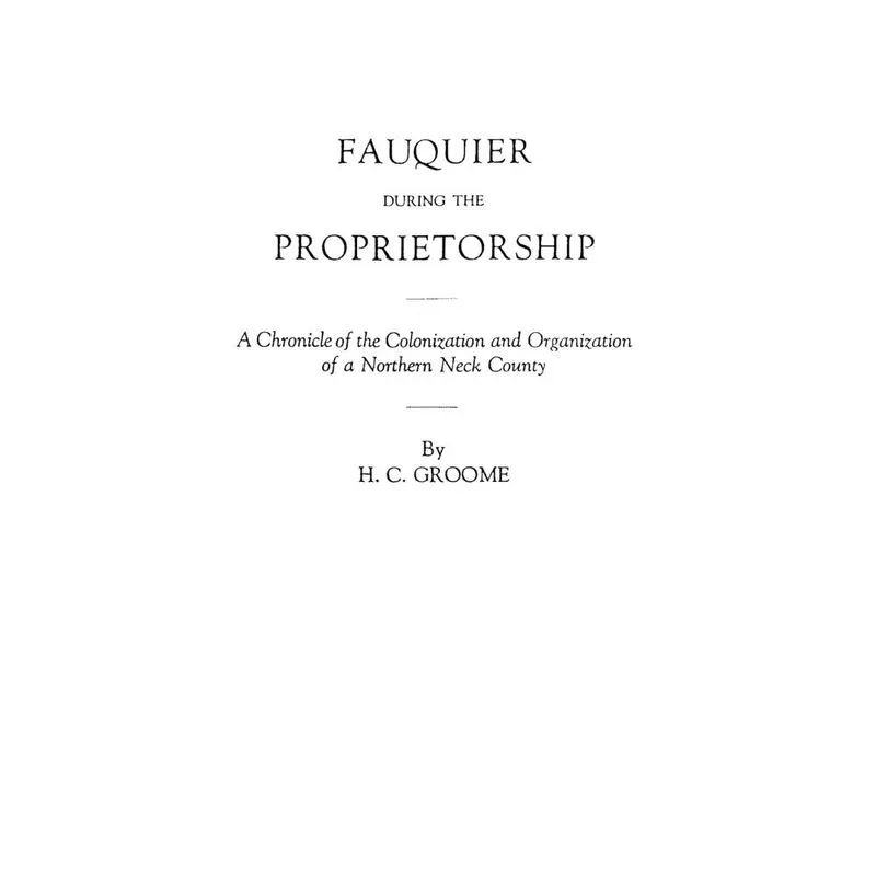 Fauquier During the Proprietorship