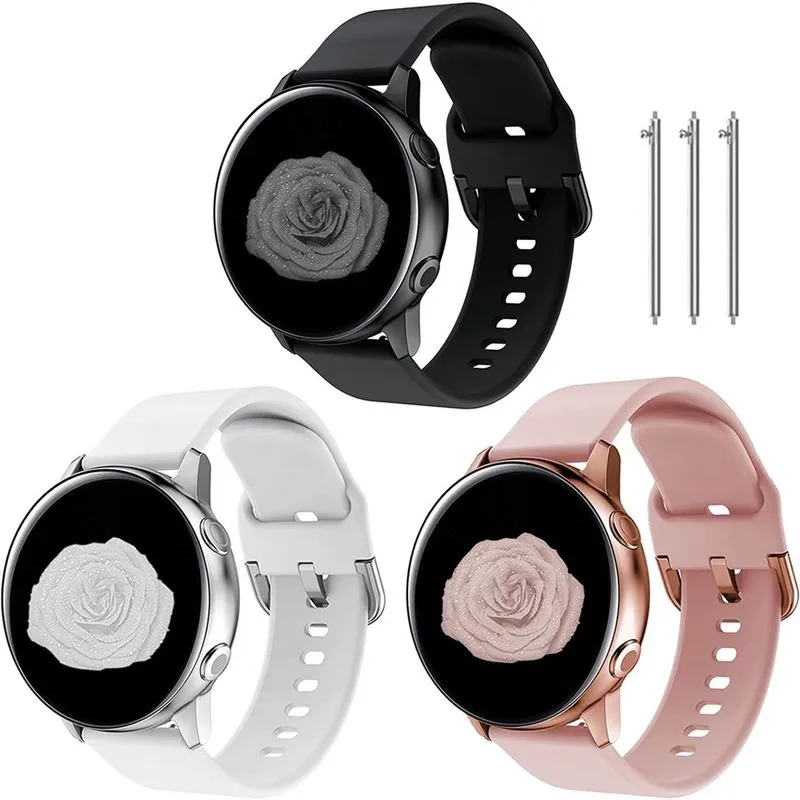 Pulseira de relógio de 20 mm compatível com Samsung galaxy watch 4 bandas 40 mm/44 mm, pulseira de relógio galaxy active 2 40 mm, relógio galaxy active 2 bandas 44 mm, relógio galaxy 3 banda 41 mm, pu