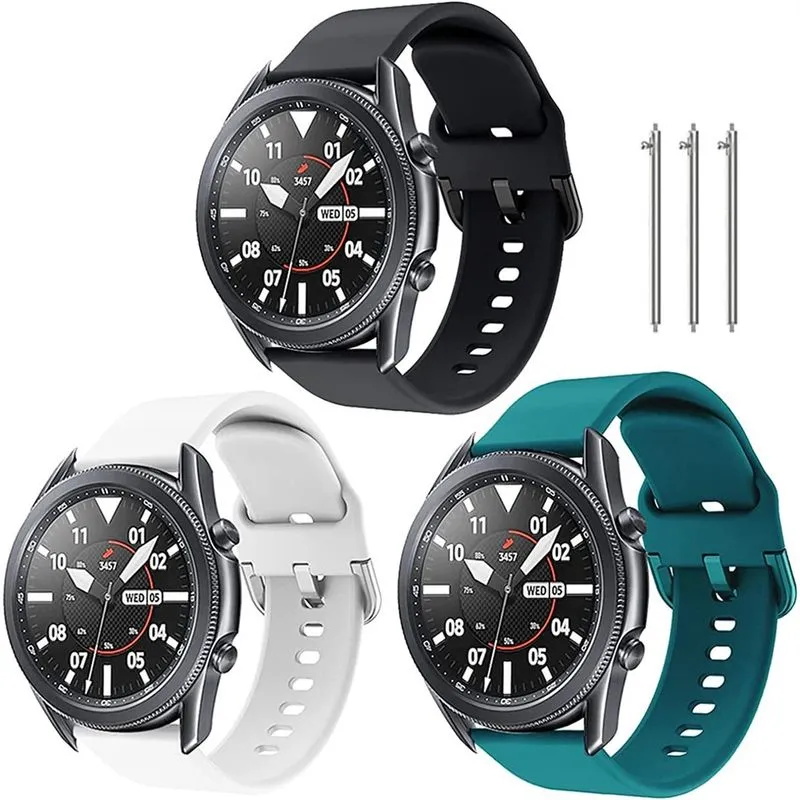 Pulseira de relógio de 22 mm compatível com relógio Samsung galaxy 3 45 mm/Gear S3 Frontier/Classic, pulseira de relógio de silicone 22 mm de liberação rápida para mulheres e homens