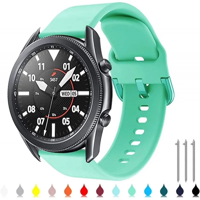 Pulseira 22mm p/ Samsung Galaxy Watch 3 45mm/Gear S3 Frontier/Classic, liberação rápida de silicone p/ homens e mulheres