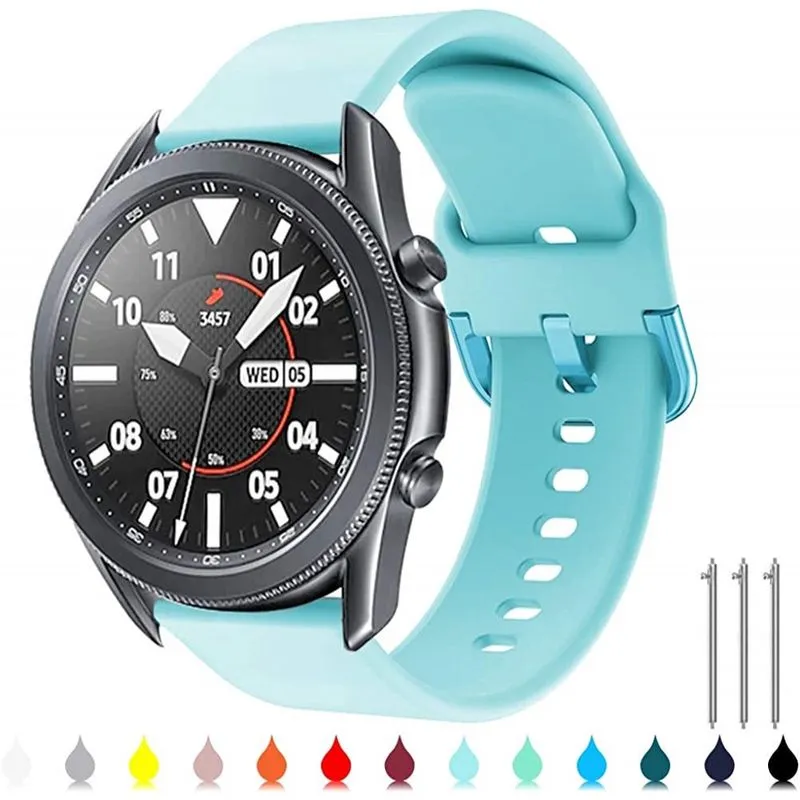 Pulseira de relógio de 22 mm compatível com relógio Samsung galaxy 3 45 mm/Gear S3 Frontier/Classic, pulseira de relógio de silicone 22 mm de liberação rápida para mulheres e homens