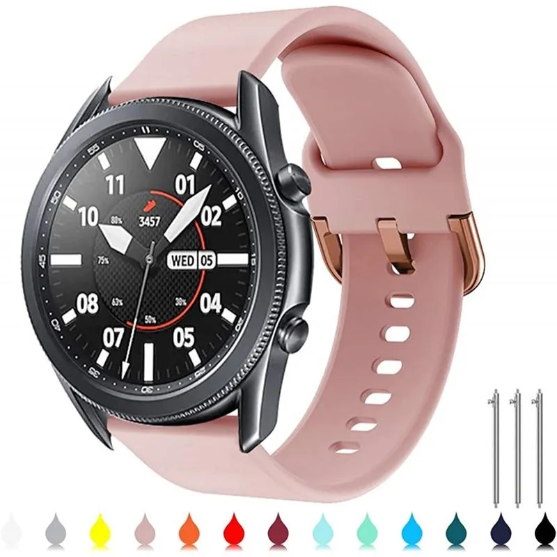 Pulseira de relógio de 22 mm compatível com relógio Samsung galaxy 3 45 mm/Gear S3 Frontier/Classic, pulseira de relógio de silicone 22 mm de liberação rápida para mulheres e homens