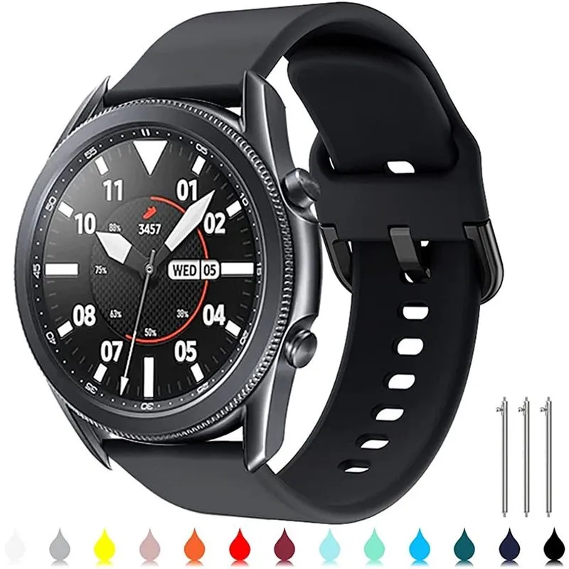 Pulseira de relógio de 22 mm compatível com relógio Samsung galaxy 3 45 mm/Gear S3 Frontier/Classic, pulseira de relógio de silicone 22 mm de liberação rápida para mulheres e homens