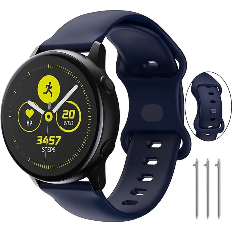 Pulseiras compatíveis com samsung galaxy watch 4 bandas 40 mm/44 mm e samsung Active 2 bandas 40 mm/44 mm, 20 mm pulseira de silicone para relógio Galaxy Watch 3 41 mm/relógio Galaxy 42 mm/Gear S2 clá