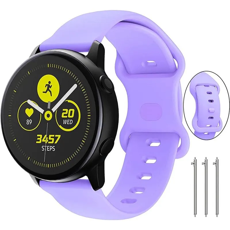Pulseiras compatíveis com samsung galaxy watch 4 bandas 40 mm/44 mm e samsung Active 2 bandas 40 mm/44 mm, 20 mm pulseira de silicone para relógio Galaxy Watch 3 41 mm/relógio Galaxy 42 mm/Gear S2 clá