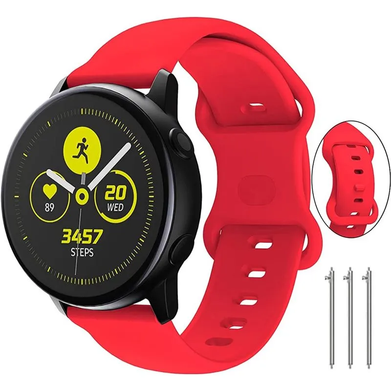 Pulseiras compatíveis com samsung galaxy watch 4 bandas 40 mm/44 mm e samsung Active 2 bandas 40 mm/44 mm, 20 mm pulseira de silicone para relógio Galaxy Watch 3 41 mm/relógio Galaxy 42 mm/Gear S2 clá
