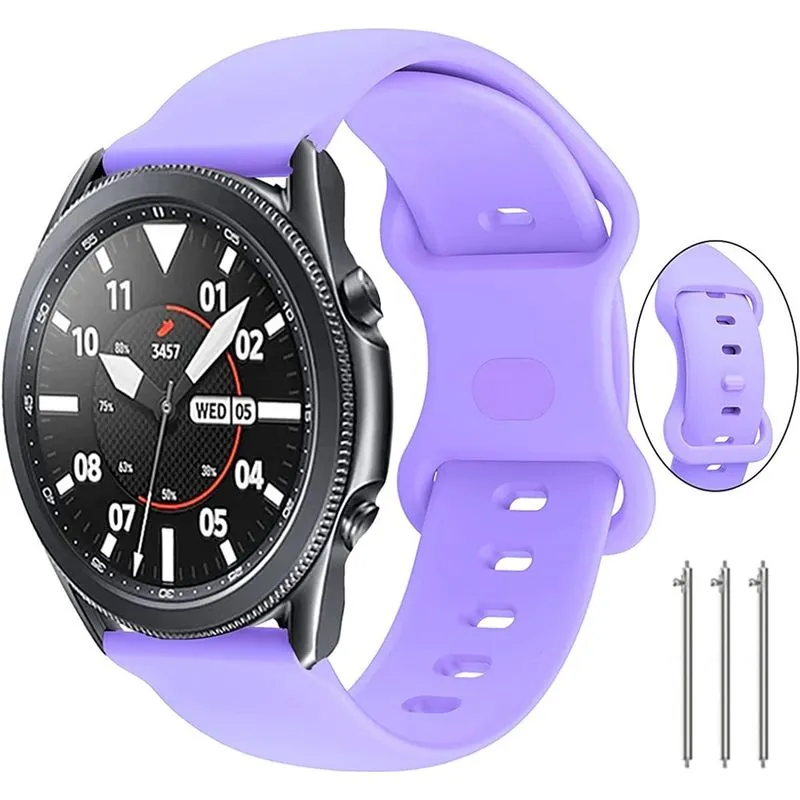 Pulseira de relógio de 22 mm compatível com Samsung Galaxy Watch 3 pulseira de 45 mm, pulseiras de relógio Galaxy 46 mm, 22 mm pulseira de silicone de liberação rápida para Samsung Gear S3 Frontier/cl