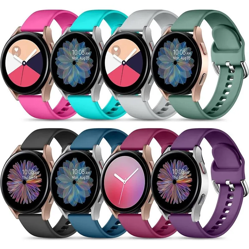 Pulseiras Silicone 20mm p/ Samsung Galaxy Watch - Esportivas, Resistentes, Confortáveis p/ Homens e Mulheres