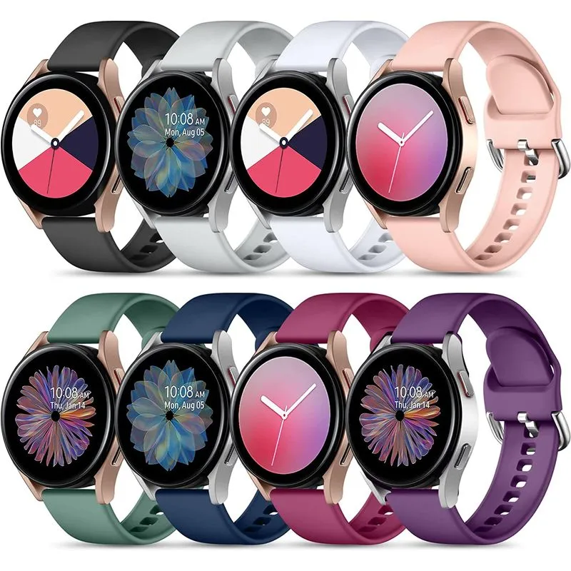 Pacote Com 8 Pulseiras Compatíveis Com Samsung Active 2 Relógios/galaxy Watch 4 Pulseiras 40 Mm 44 Mm/watch 4 Classic, Galaxy Watch 3 41 Mm