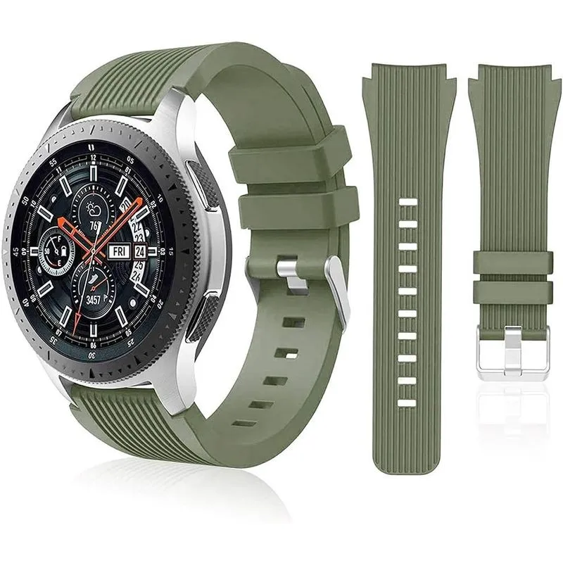 Compatível com pulseiras Samsung Galaxy Watch 46mm/Gear S3 Frontier, pulseiras de relógio clássico/Galaxy Watch 3 pulseiras 45 mm, 22 mm pulseiras de silicone macio pulseira esportiva para homens e mu