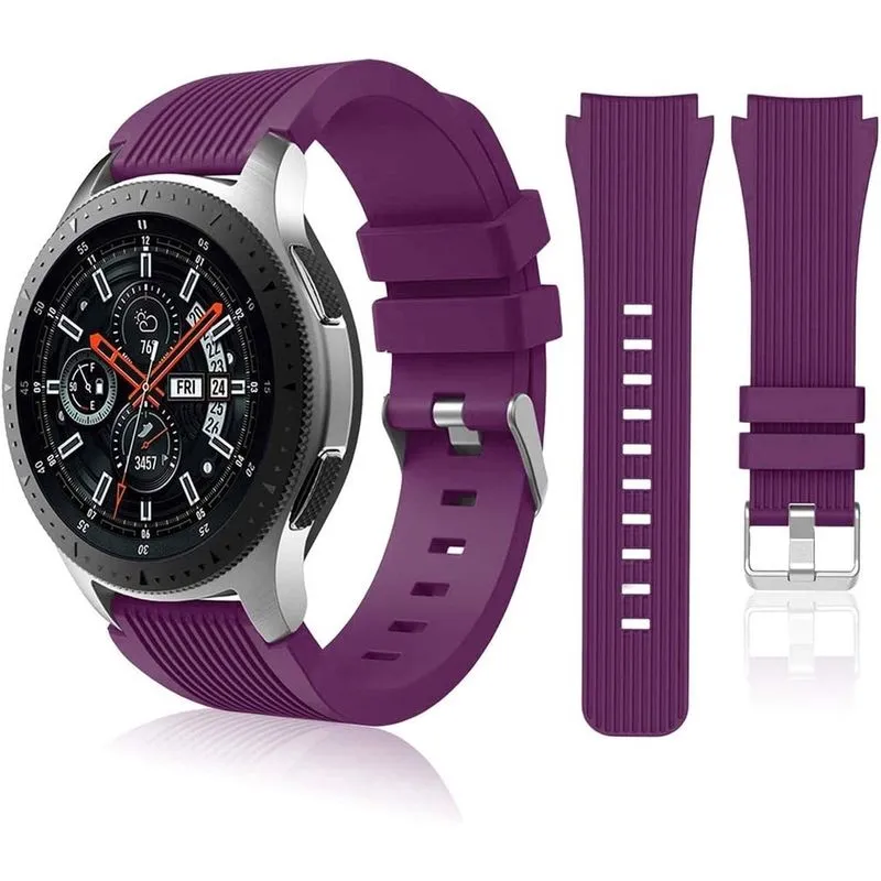 Compatível com pulseiras Samsung Galaxy Watch 46mm/Gear S3 Frontier, pulseiras de relógio clássico/Galaxy Watch 3 pulseiras 45 mm, 22 mm pulseiras de silicone macio pulseira esportiva para homens e mu