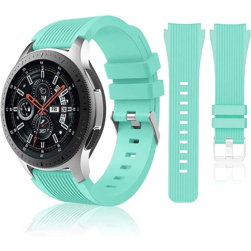 Compatível com pulseiras Samsung Galaxy Watch 46mm/Gear S3 Frontier, pulseiras de relógio clássico/Galaxy Watch 3 pulseiras 45 mm, 22 mm pulseiras de silicone macio pulseira esportiva para homens e mu