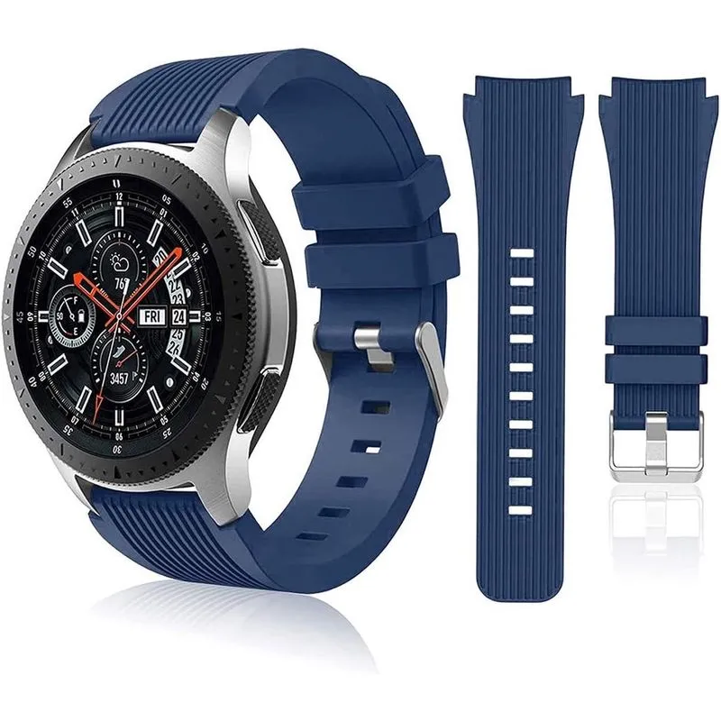 Compatível com pulseiras Samsung Galaxy Watch 46mm/Gear S3 Frontier, pulseiras de relógio clássico/Galaxy Watch 3 pulseiras 45 mm, 22 mm pulseiras de silicone macio pulseira esportiva para homens e mu