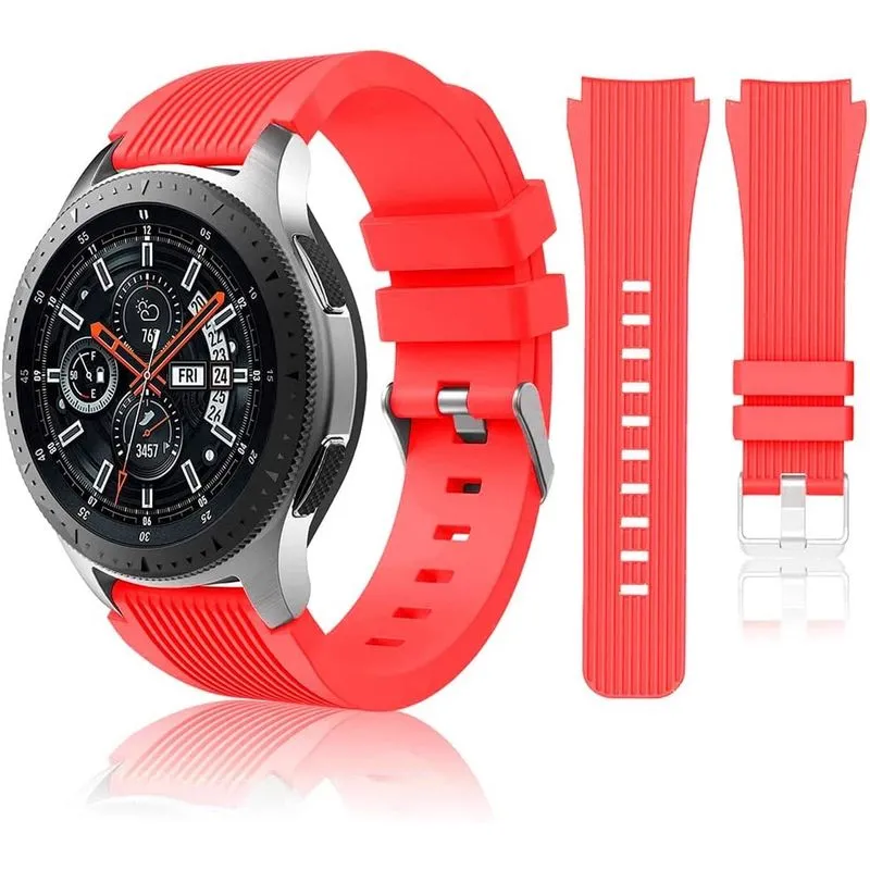 Compatível com pulseiras Samsung Galaxy Watch 46mm/Gear S3 Frontier, pulseiras de relógio clássico/Galaxy Watch 3 pulseiras 45 mm, 22 mm pulseiras de silicone macio pulseira esportiva para homens e mu