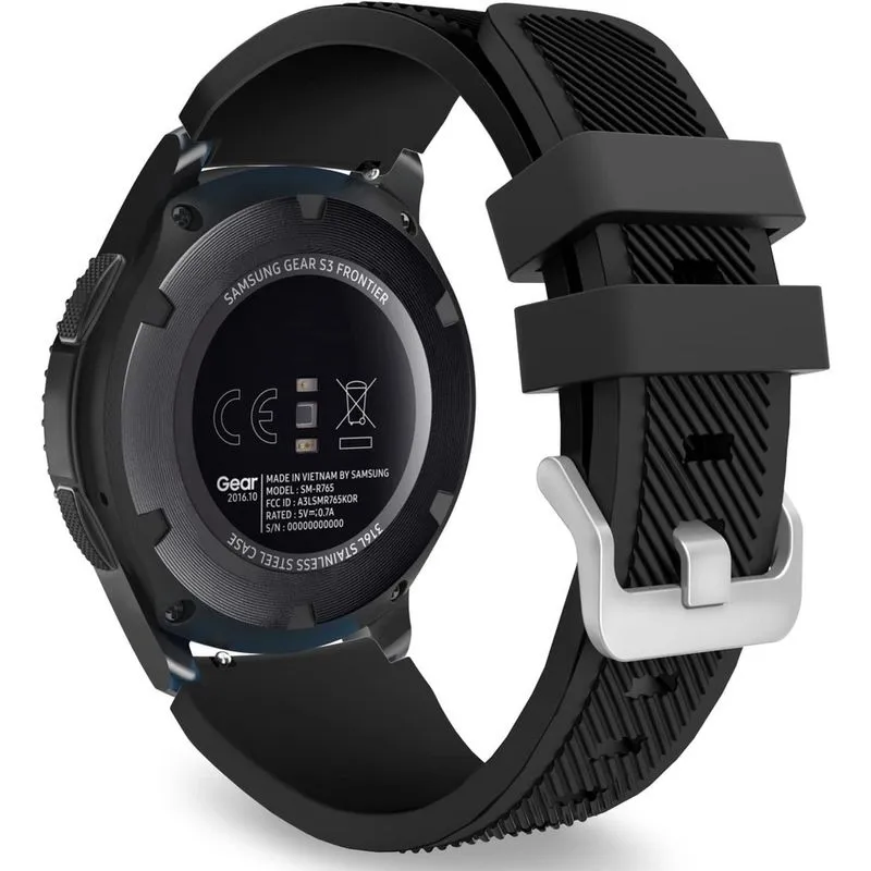 Pulseira compatível com Samsung Galaxy Watch 3 45 mm/Gear S3 Frontier/Clássico/Relógio Galaxy 46 mm/Huawei Watch GT2 Pro/GT 46 mm/GT2 46 mm/TicWatch Pro 3, pulseira de silicone com ajuste de 22 mm, pr