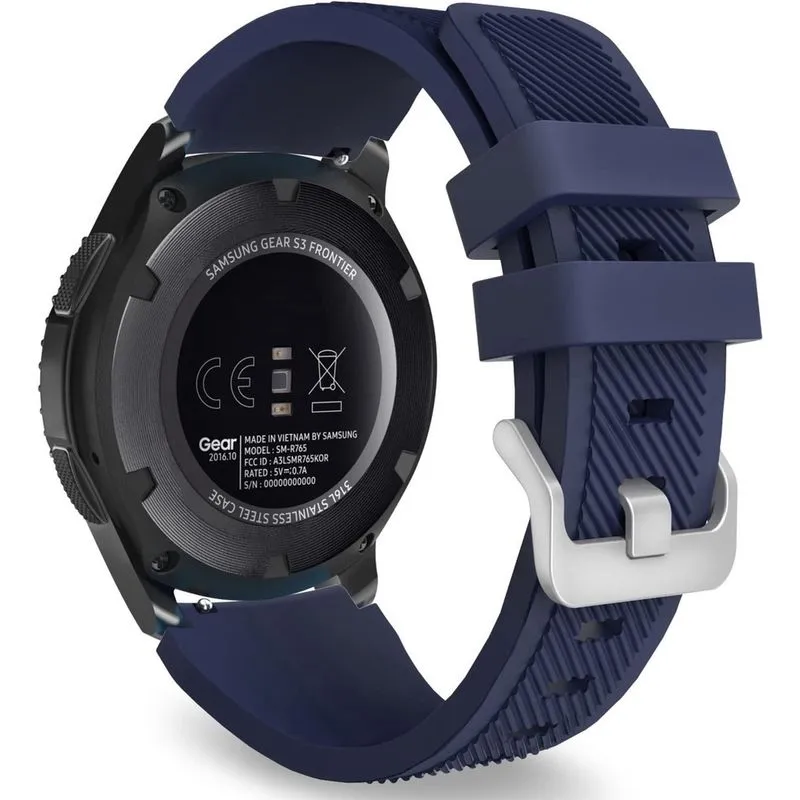 Pulseira compatível com Samsung Galaxy Watch 3 45 mm/Gear S3 Frontier/Clássico/Relógio Galaxy 46 mm/Huawei Watch GT2 Pro/GT 46 mm/GT2 46 mm/TicWatch Pro 3, pulseira de silicone com ajuste de 22 mm, az