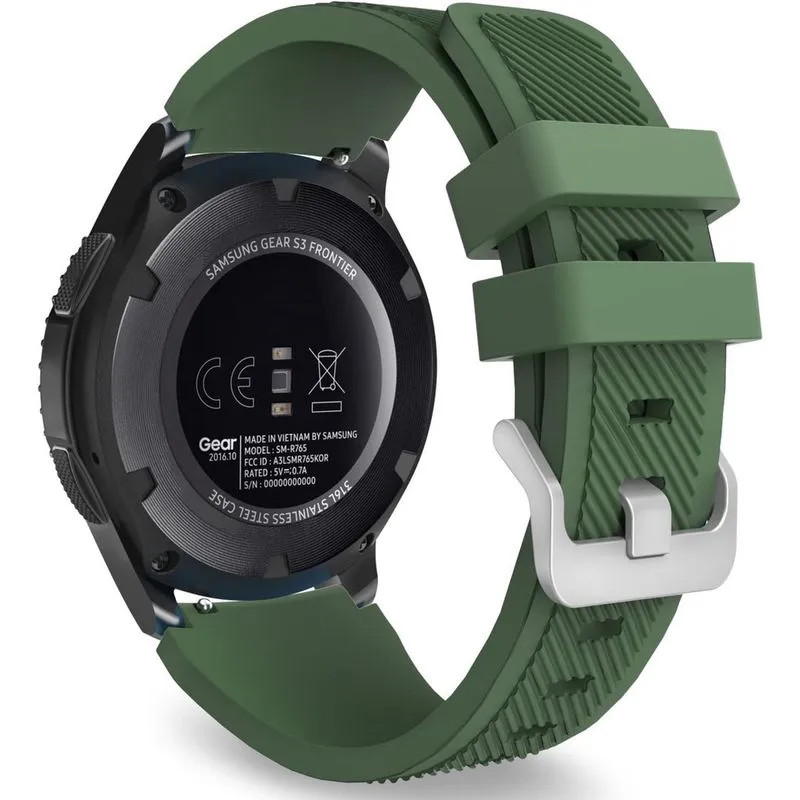 Pulseira compatível com Samsung Galaxy Watch 3 45 mm/Gear S3 Frontier/Clássico/Relógio Galaxy 46 mm/Huawei Watch GT2 Pro/GT 46 mm/GT2 46 mm/TicWatch Pro 3, pulseira de silicone com ajuste de 22 mm, ve