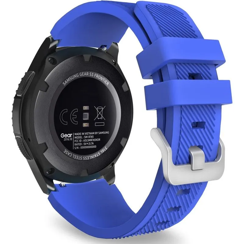 Pulseira compatível com Samsung Galaxy Watch 3 45 mm/Gear S3 Frontier/Clássico/Relógio Galaxy 46 mm/Huawei Watch GT2 Pro/GT 46 mm/GT2 46 mm/TicWatch Pro 3, pulseira de silicone com ajuste de 22 mm, az
