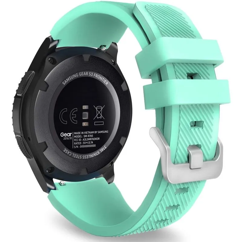 Pulseira compatível com Samsung Galaxy Watch 3 45 mm/Gear S3 Frontier/Clássico/Relógio Galaxy 46 mm/Huawei Watch GT2 Pro/GT 46 mm/GT2 46 mm/TicWatch Pro 3, pulseira de silicone com ajuste de 22 mm, ve