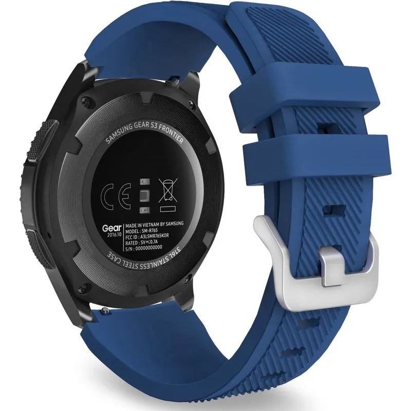 Pulseira compatível com Samsung Galaxy Watch 3 45 mm/Gear S3 Frontier/Clássico/Relógio Galaxy 46 mm/Huawei Watch GT2 Pro/GT 46 mm/GT2 46 mm/TicWatch Pro 3, pulseira de silicone com ajuste de 22 mm, az