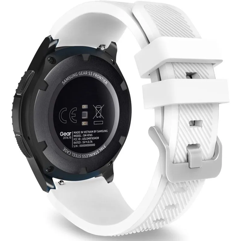Pulseira compatível com Samsung Galaxy Watch 3 45 mm/Gear S3 Frontier/Clássico/Relógio Galaxy 46 mm/Huawei Watch GT2 Pro/GT 46 mm/GT2 46 mm/TicWatch Pro 3, pulseira de silicone com ajuste de 22 mm, br