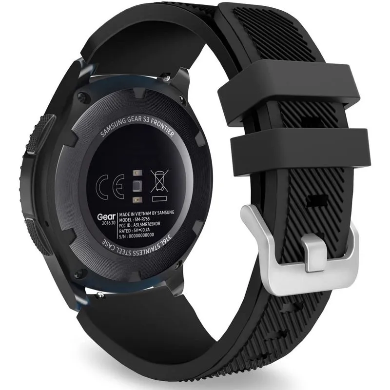 Pulseira compatível com Samsung Galaxy Watch 3 45 mm/Gear S3 Frontier/Clássico/Relógio Galaxy 46 mm/Huawei Watch GT2 Pro/GT 46 mm/GT2 46 mm/TicWatch Pro 3, pulseira de silicone com ajuste de 22 mm, pr