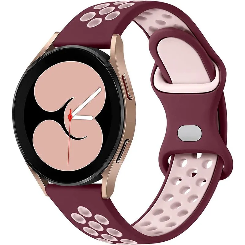 Compatível com pulseira de relógio Samsung Active 2 40 mm 44 mm, 20 mm pulseira de silicone para relógio Galaxy 4 40 mm 44 mm/relógio Active 2/relógio Galaxy 3 41 mm/relógio Galaxy 42 mm feminino masc