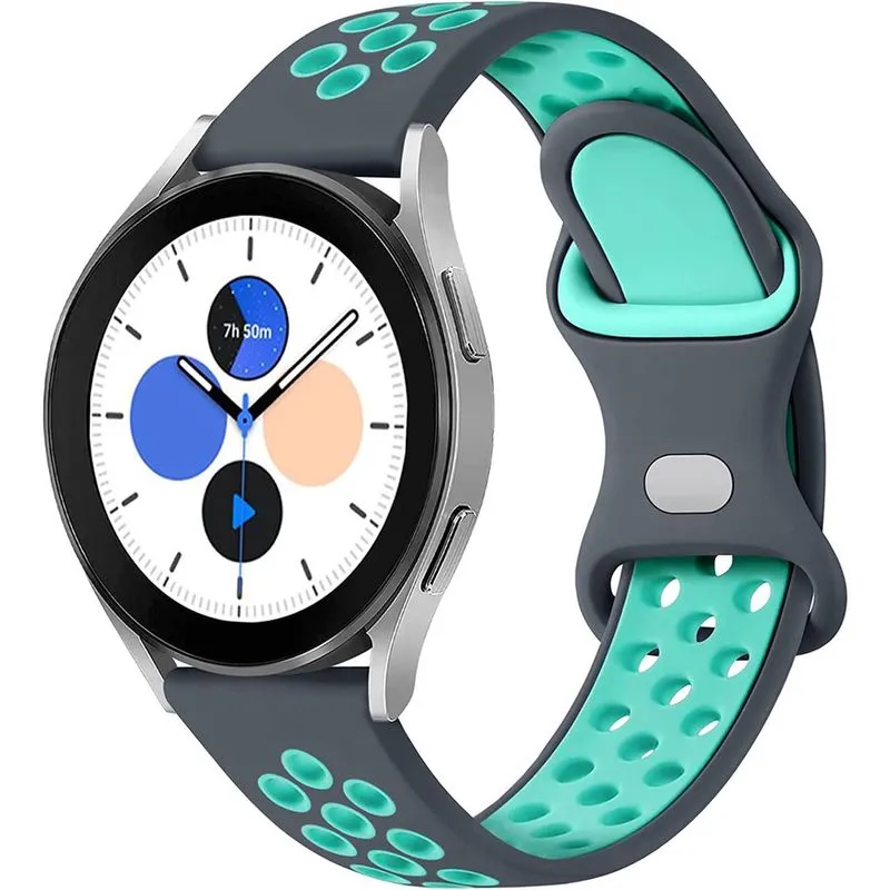 Compatível com pulseira de relógio Samsung Active 2 40 mm 44 mm, 20 mm pulseira de silicone para relógio Galaxy 4 40 mm 44 mm/relógio Active 2/relógio Galaxy 3 41 mm/relógio Galaxy 42 mm feminino masc