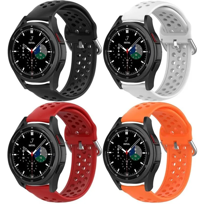Pulseiras de relógio esportivo compatíveis com Samsung Galaxy Watch 3 41mm/Galaxy Watch 4/Galaxy Active 2 40 mm 44 mm/Samsung Galaxy Watch 42 mm/Gear S2/Sport Classic/Garmin Vivoactive 3/Música (20 mm
