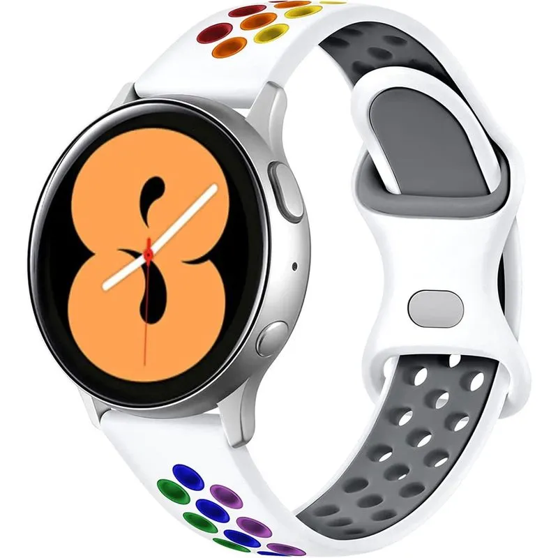 Compatível com Samsung Galaxy Watch 4/Active 2 Bandas 40 mm 44 mm, 20 mm Pulseira de Silicone Respirável para Galaxy Watch 4 Classic 42 mm 46 mm/Relógio 3 41 mm/Relógio Galaxy 42 mm Mulheres Homens, A