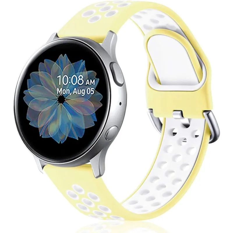 Pulseira esportiva compatível com Samsung Galaxy Watch 4 bandas/Active 2 pulseiras de relógio 44 mm 40 mm, relógio Galaxy 42 mm banda/relógio 3 bandas 41 mm, 20 mm pulseira de silicone macio para home