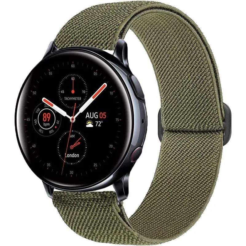 Bandas elásticas para Galaxy Watch 3 41 mm/pulseira de relógio Galaxy Active 2 40 mm 44 mm/relógio Galaxy 42 mm, 20 mm, nylon elástico macio respirável pulseira feminina para Samsung Galaxy Watch 42 m
