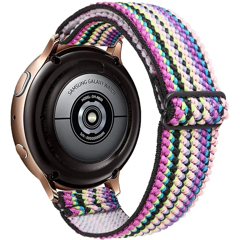 Pulseira elástica para Galaxy Watch Active 2 bandas 40 mm 44 mm/relógio Galaxy 42 mm/relógio 3 41 mm pulseiras, 20 mm elástico macio respirável pulseira feminina para Samsung Galaxy Watch 42 mm/Active