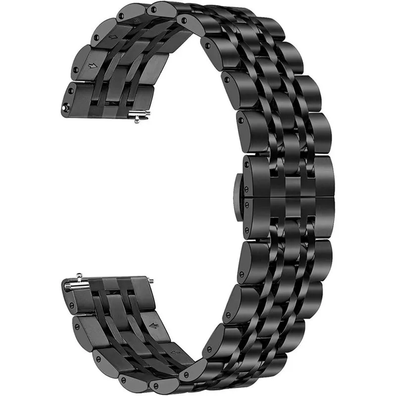 Pulseira para Samsung Galaxy Watch 42 mm/Relógio 4 40 mm 44 mm/Active 2, 20 mm Metal Sólido Aço Inoxidável Pulseira Borboleta Fivela Pulseira para Garmin Vivoactive 3/Venu