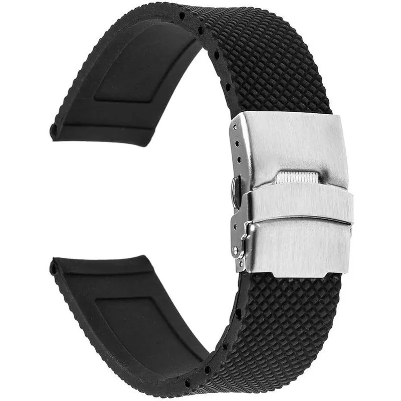 Pulseira de borracha de silicone 22 mm para Samsung Gear S3 Classic Frontier, Gear 2 R380 R381 R382, Ticwatch Pro 3, Zenwatch 1 2 Homens, Relógio Galaxy 46 mm/Relógio 3 45 mm, LG G Watch Urbane, Preto