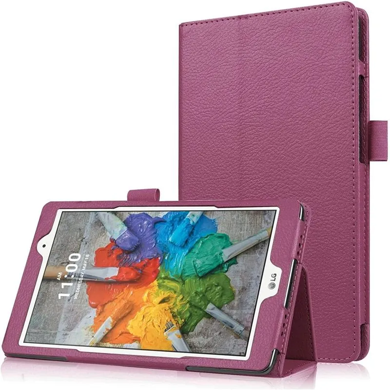 Capa para LG G Pad X 8.0/G Pad iii 8.0 Capa fina dobrável com suporte inteligente para LG G Pad X 8.0 (V521) /AT&T (V520) /lg G Pad iii 8.0 (V525) Tablet de 8 polegadas (roxo)