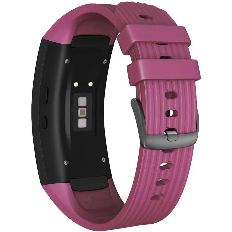 Pulseira de relógio compatível Samsung Gear Fit2 Pro Band Solft Silicone Gear Fit2 para pulseiras Samsung Gear Fit2 Pro Smartwatch (roxo claro, pequeno)