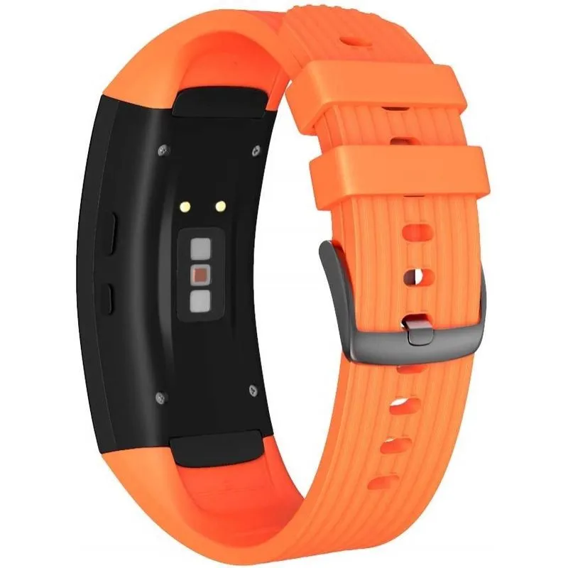 Pulseira de relógio compatível Samsung Gear Fit2 Pro Band Solft Silicone Gear Fit2 para Samsung Gear Fit2 Pro Smartwatch Bans (laranja, pequeno)