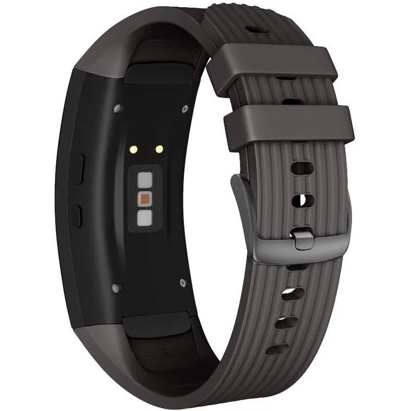 Pulseira de relógio compatível Samsung Gear Fit2 Pro Band Solft Silicone Gear Fit2 para pulseiras Samsung Gear Fit2 Pro Smartwatch (preto, pequeno)