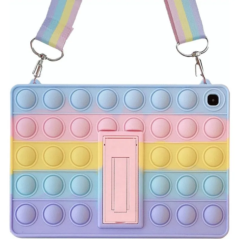 Capa de Silicone Pop it para Samsung Galaxy Tab A7 - Arco-íris