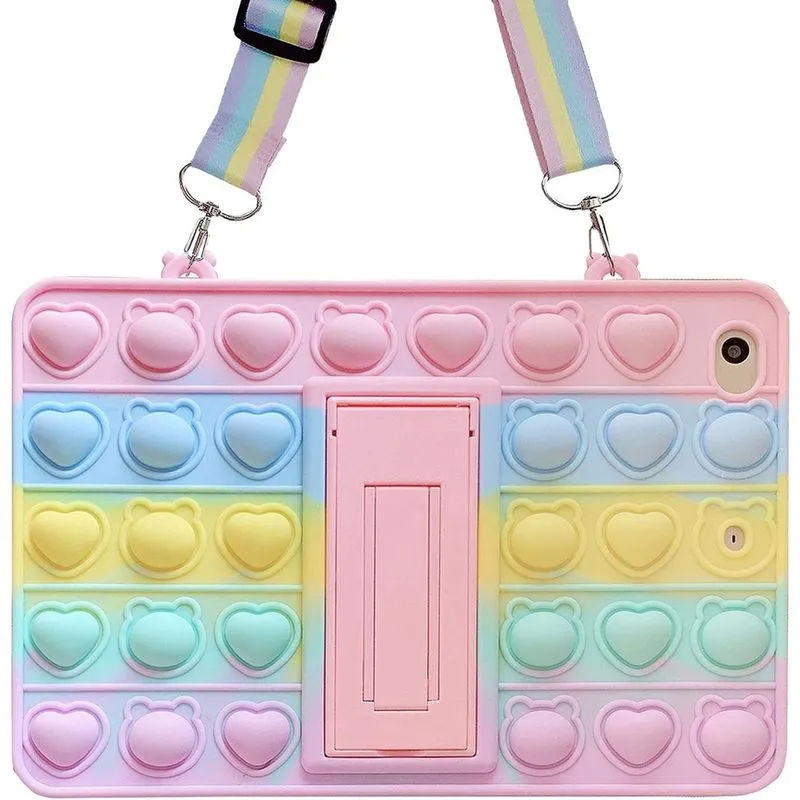 Capa Push Bubble p/ Samsung Tab A 10.1 - Alívio ansiedade e silicone c/ cordão