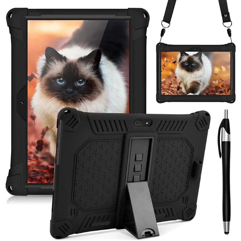 Capa de silicone compatível com o bloco de notas Dragon Touch K10, capa protetora macia antiderrapante de 10 polegadas para zonko 10.1, Hoozo 10, Winsing 10, Lectrus 10.1 caneta stylus e alça de mão -