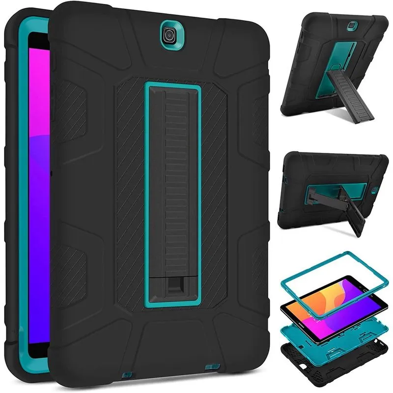 Capa Protetora Resistente p/ Samsung Galaxy Tab S2 9.7 Pol. (Preto/Azul)